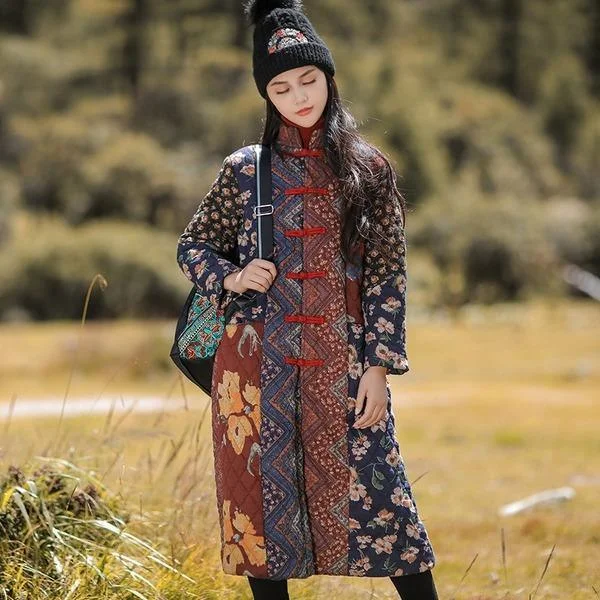 Comfortable Design Vintage Thick CottonLoose Pockets Single Breasted Female Overcoat