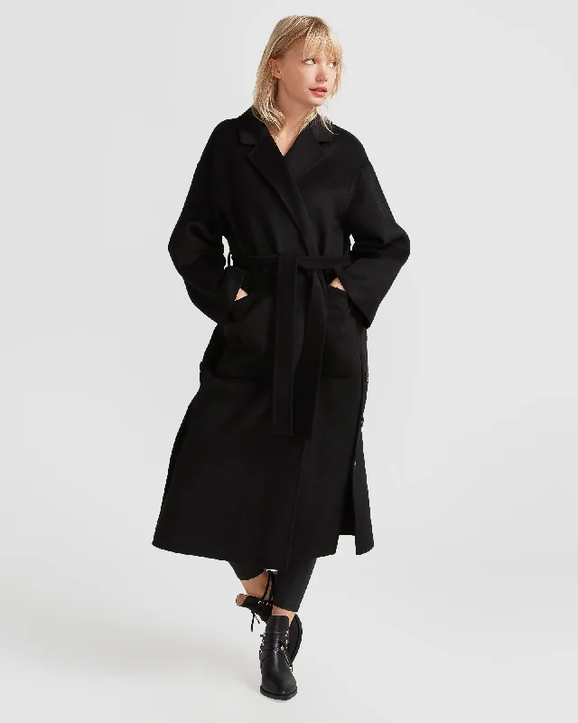 Soft Style Wide Awake Split Hem Overcoat
