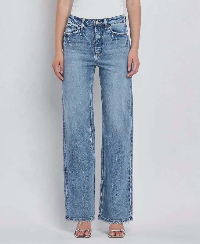 Personalized Wear Clare 90's Wide Leg Jeans In Medium Wash