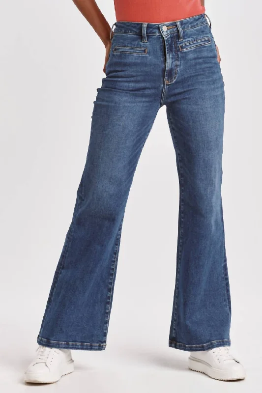 Fresh And Capable Fiona High Rise Wide Leg Jean In Tempo