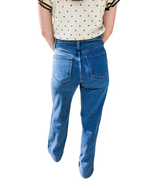 Casual And Casual High Rise Palazzo Jeans In Medium Wash