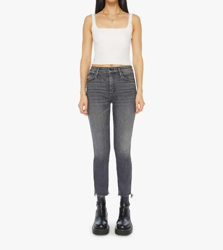 Comfortable Jeans Insider Crop Step Fray Jean In Up In Smoke