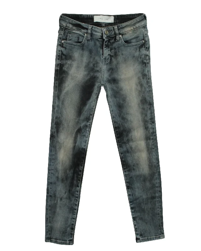 Iro Acid-Washed Jeans in Blue Cotton