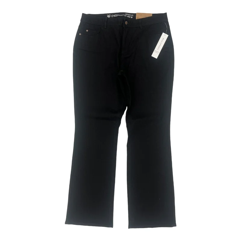 Spring Fashion Jeans Boot Cut By Coldwater Creek In Black Denim, Size:14