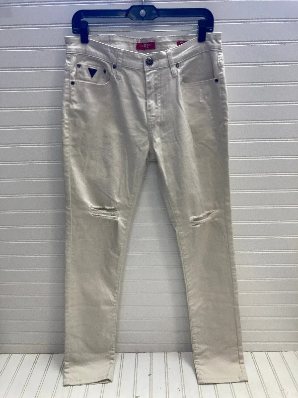 Fashion Comfort Jeans Skinny By Guess In White, Size: 12