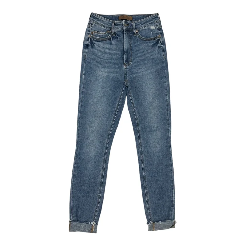 Elegant Style Jeans Skinny By Judy Blue In Blue Denim, Size:2