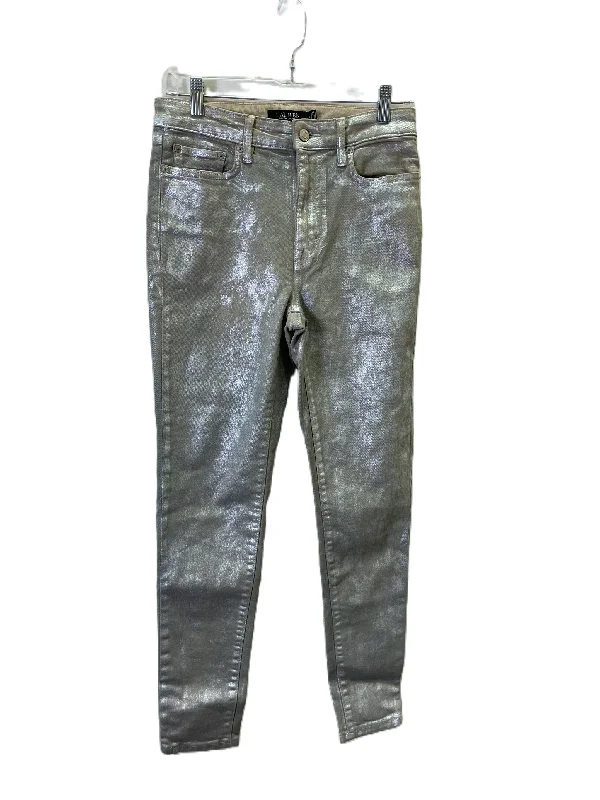 Celebrity Style Jeans Skinny By Lauren By Ralph Lauren In Silver, Size: 6