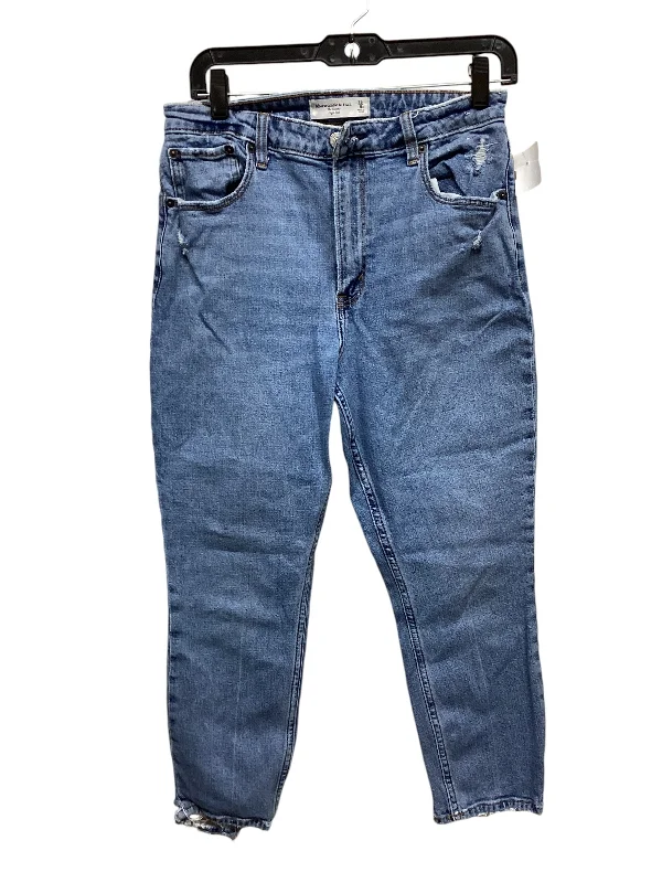 Jeans Straight By Abercrombie And Fitch In Blue Denim, Size: 8