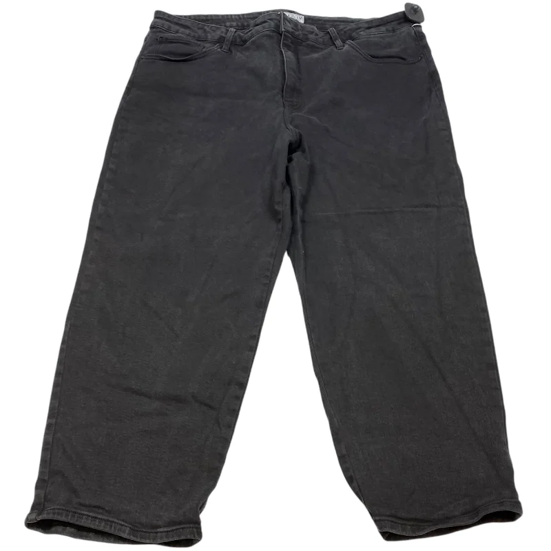 High Street Series Jeans Straight By Ava & Viv In Black Denim, Size: 22W