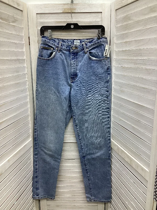 French Style Jeans Straight By Calvin Klein In Blue Denim, Size: 10