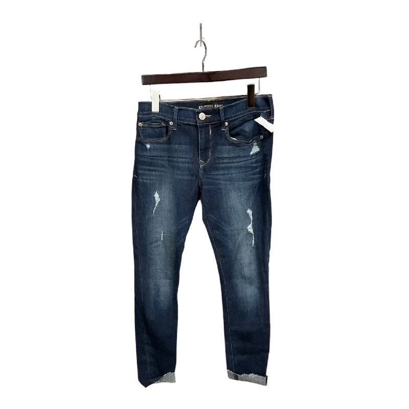 European Plan Jeans Straight By Express In Blue Denim, Size: 6