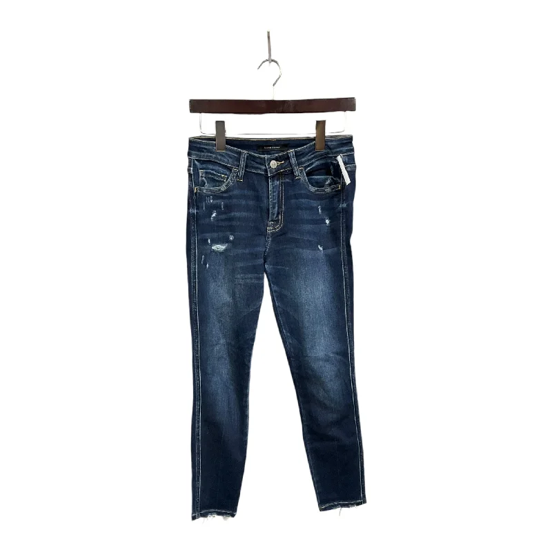Retro Design Jeans Straight By Flying Monkey In Blue Denim, Size: 4