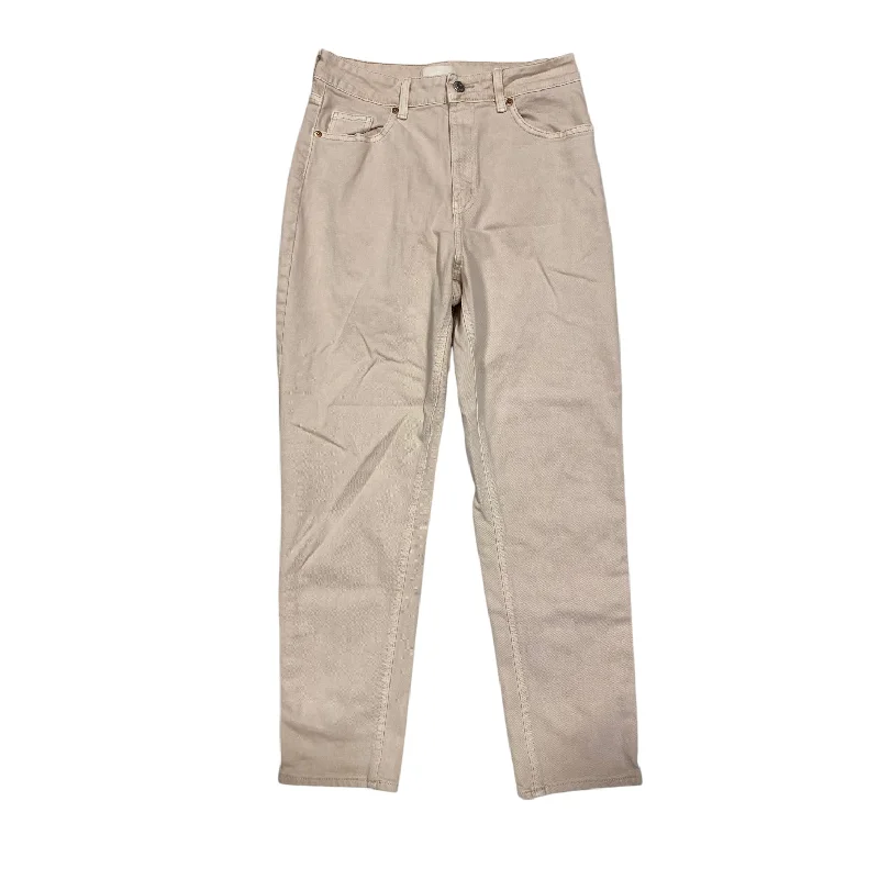 Soft Touch Jeans Straight By H&m In Cream, Size: 8