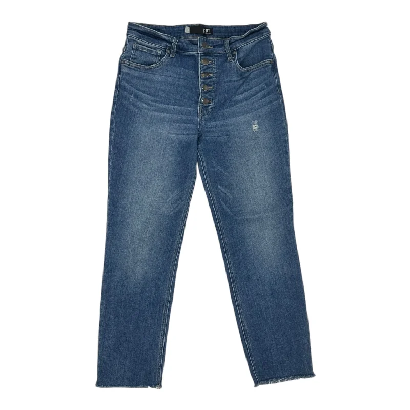 Celebrity Style Jeans Straight By Kut In Blue Denim, Size:6