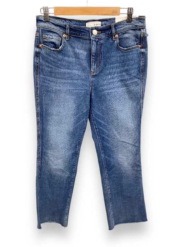 Versatile Wear Jeans Straight By Loft In Blue Denim, Size: 4