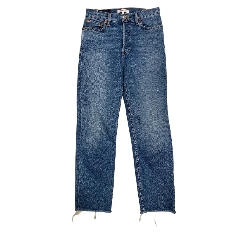 Romantic Data Jeans Straight By RE DONE In Blue Denim, Size: 2