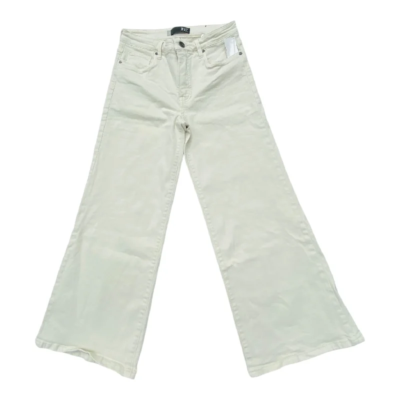 High-end Fashion Jeans Wide Leg By Kut In Cream, Size: 6