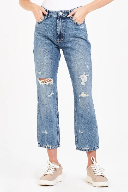 Exquisite Tailoring Jodi Super High Rise Cropped Straight Jean In Elm Grove