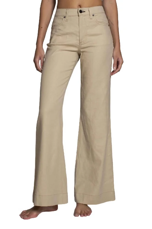 Leisure Sports Juniper Wide Leg Jeans In Khaki