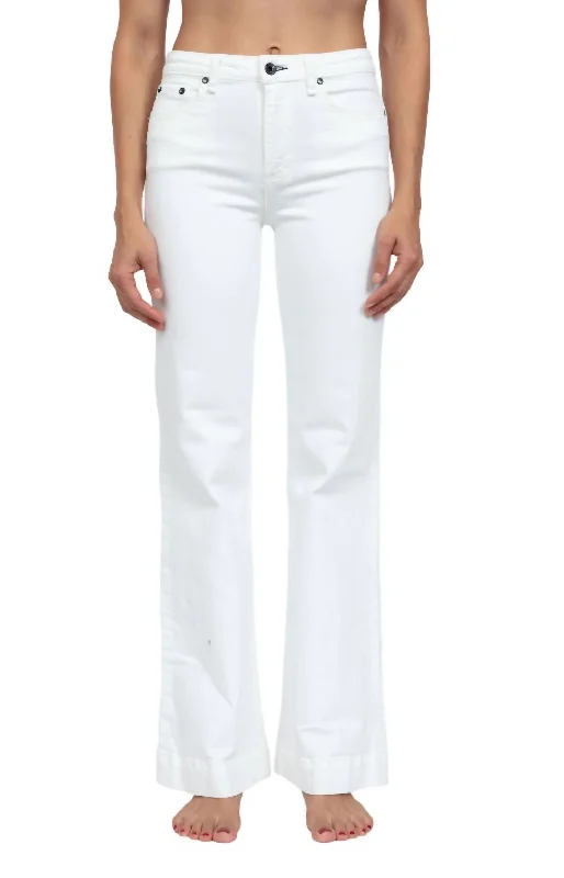 Versatile Comfort Juniper Wide Leg Linen Jeans In Ivory