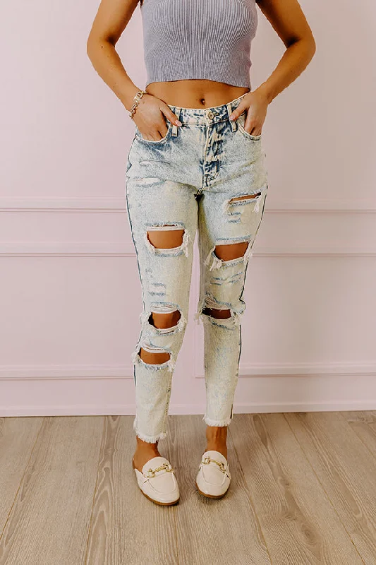 High Street Fashion KanCan The Declan High Waist Mom Jean In Light Acid Wash