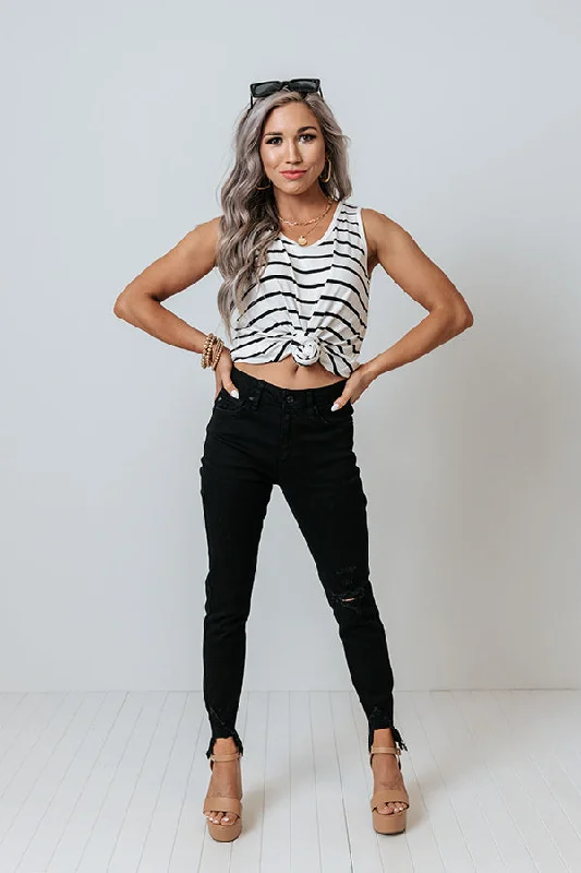 Casual Wear KanCan The Emory High Waist Distressed Ankle Skinny In Black