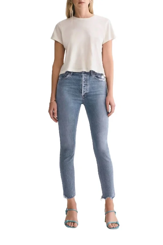 Effortless Looks Nico High Rise Slim Jean In Rooted