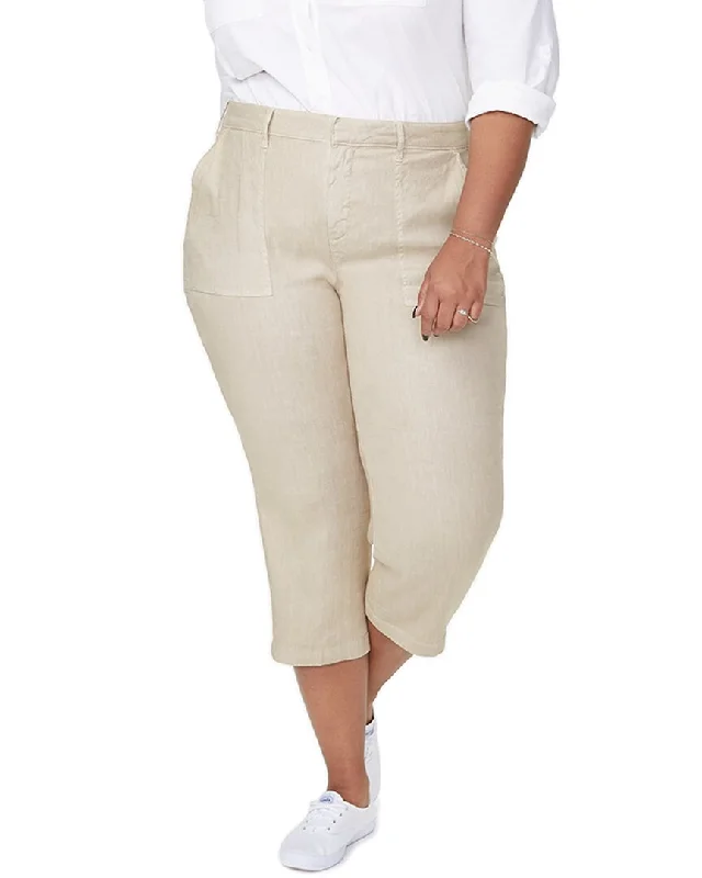 Autumn Selection NYDJ Plus Linen-Blend Utility Capri Pant