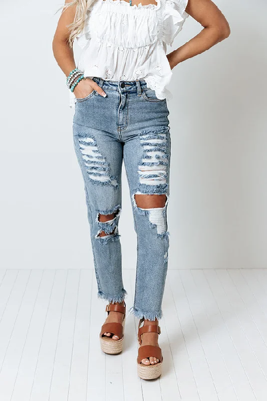 Lounge Chic The Badgley High Waist Distressed Relaxed Skinny