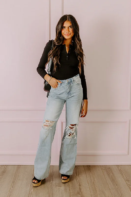 Casual Comfort The Becks High Waist Distressed Flare