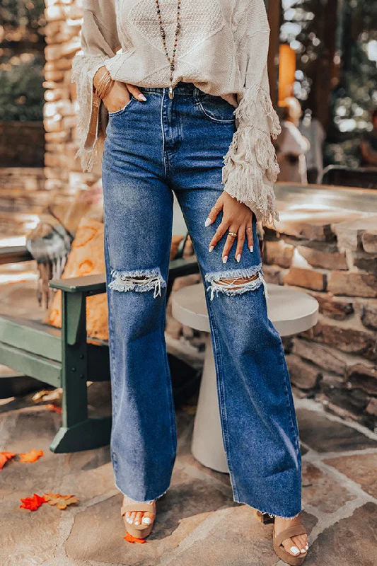 Slightly Flared Design The Croatia High Waist Wide Leg Jean