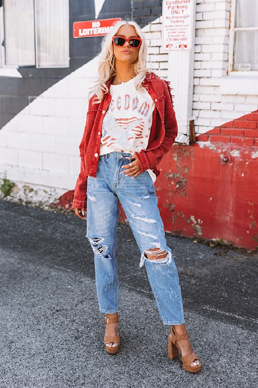 Fresh And Elegant The Jill High Waist Distressed Mom Jean