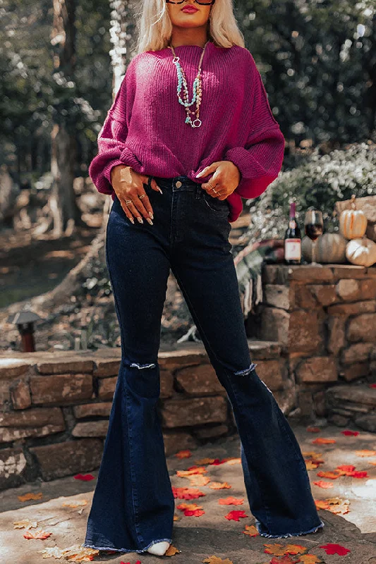 Eye-catching Personality The Steele High Waist Flare In Dark Wash