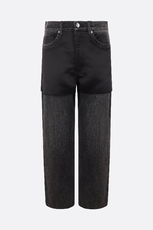 Dynamic Fashion denim and satin jeans