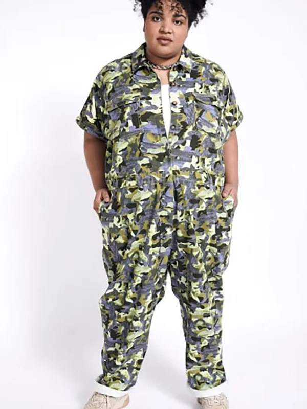 Moisture wicking BP x Wildfang Size XL (16) Green & Purple Camoflage Jumpsuit