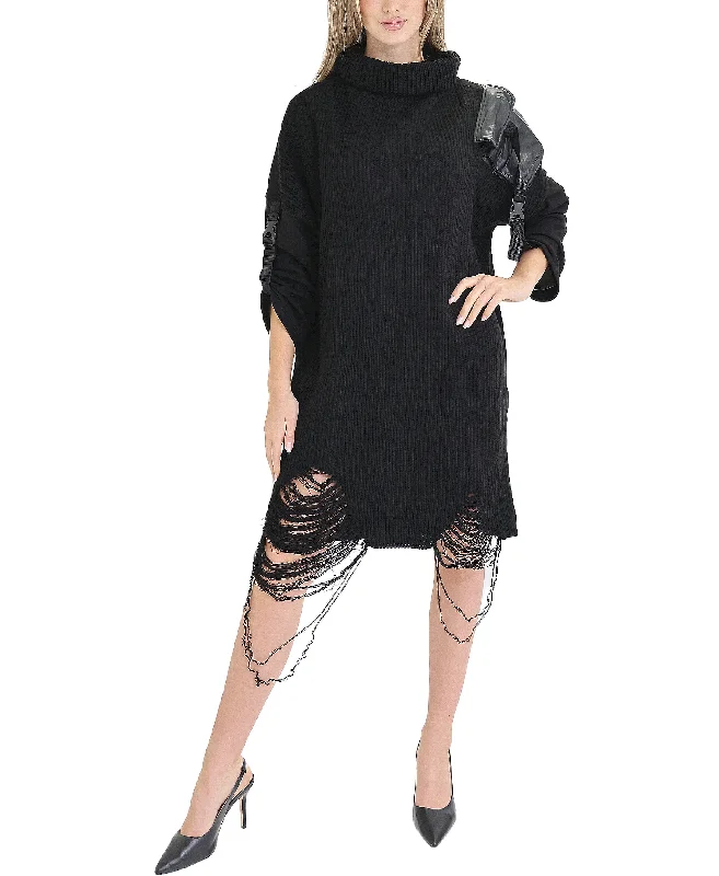 Breezy Outfits Distressed Knit Dress