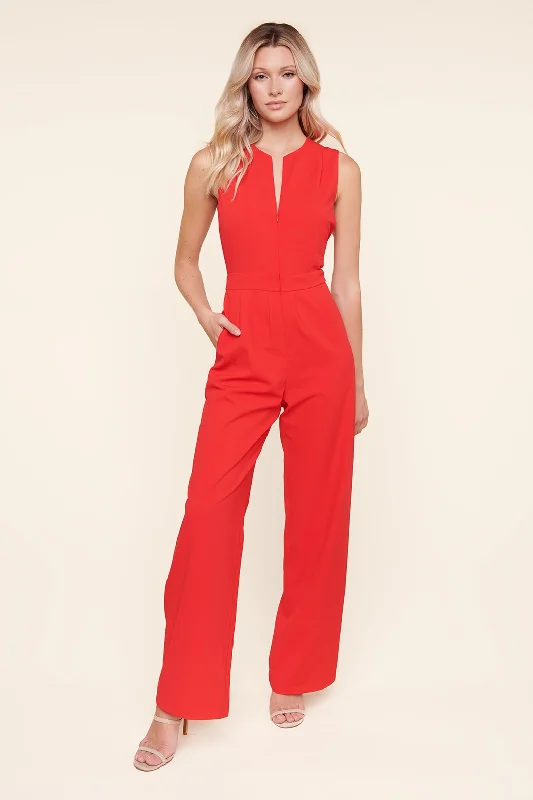 Genevieve Sleeveless Zipper Front Jumpsuit