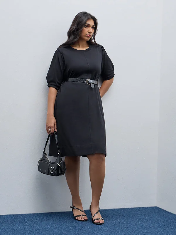 Spring Fashion Gia Black A-Line Cotton Dress