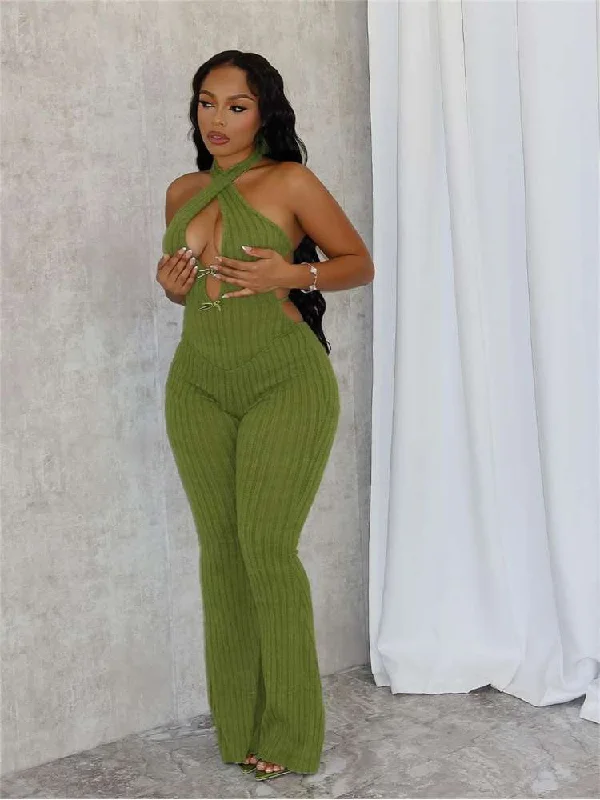 Trendy Items Halter Backless Sleeveless Jumpsuits