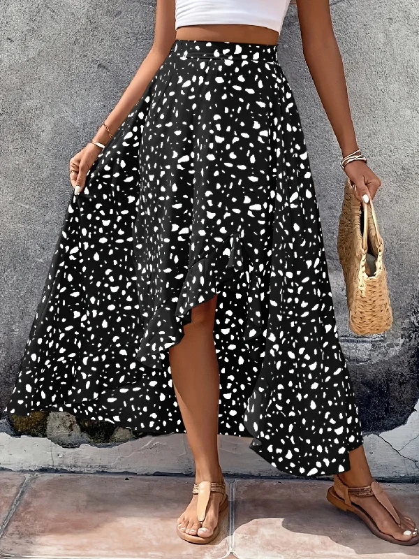 Chic Outfits High-Low Printed Skirt