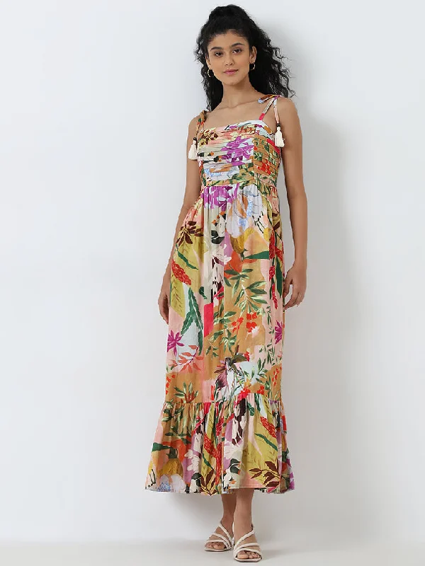 Cozy Vibes LOV Multicolour Floral Tiered Dress