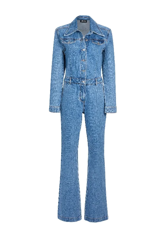 Basic Comfort Mabel Fitted Denim Jumpsuit