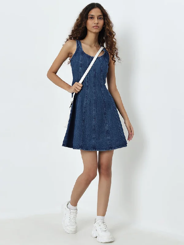 Breezy Outfits Nuon Blue A-Line Denim Dress