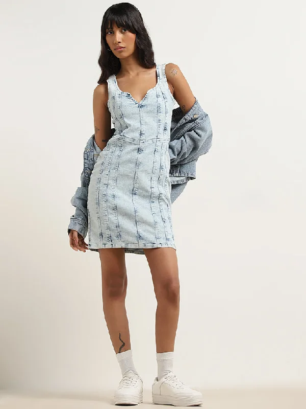 Lounge Chic Nuon Light Blue Denim Bodycon Dress
