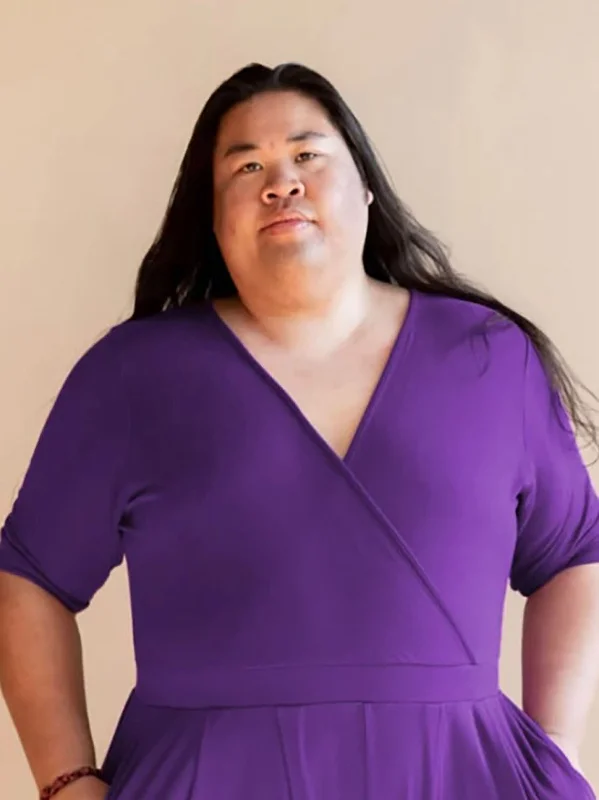 Low-key Luxury Peridot Size 18W Purple Grape Jumpsuit