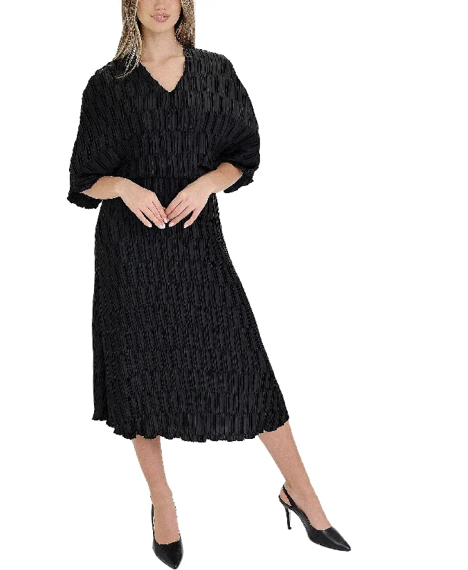 Leisure Travel Popover Crinkle Midi Dress