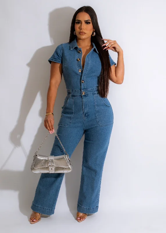 Casual Wear Say Nothing Jumpsuit Light Denim