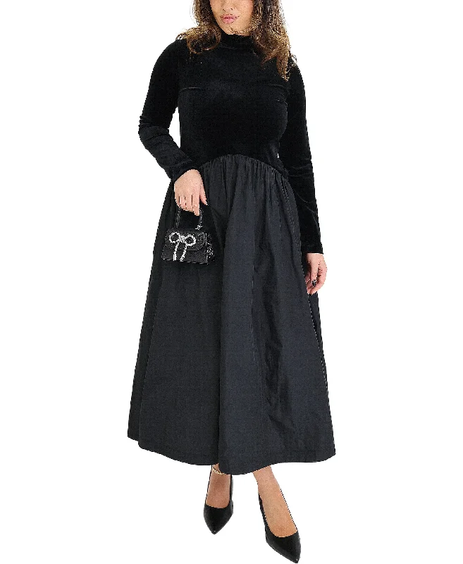 Cozy Knits Velvet Combo Maxi Dress