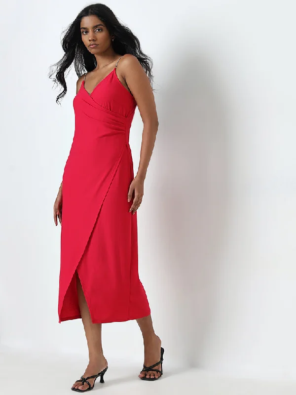 Slim Fit Wardrobe Dark Pink Bodycon Dress