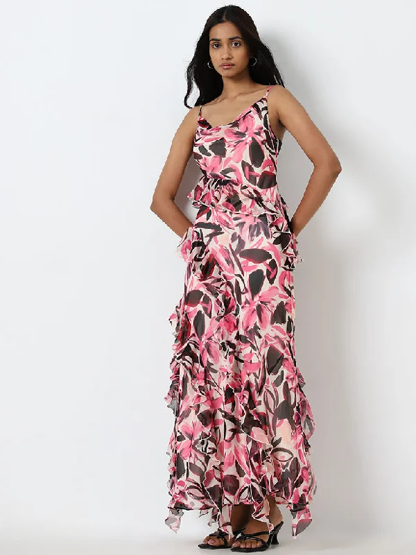 Sports Series Wardrobe Pink Ruffled A-Line Dress